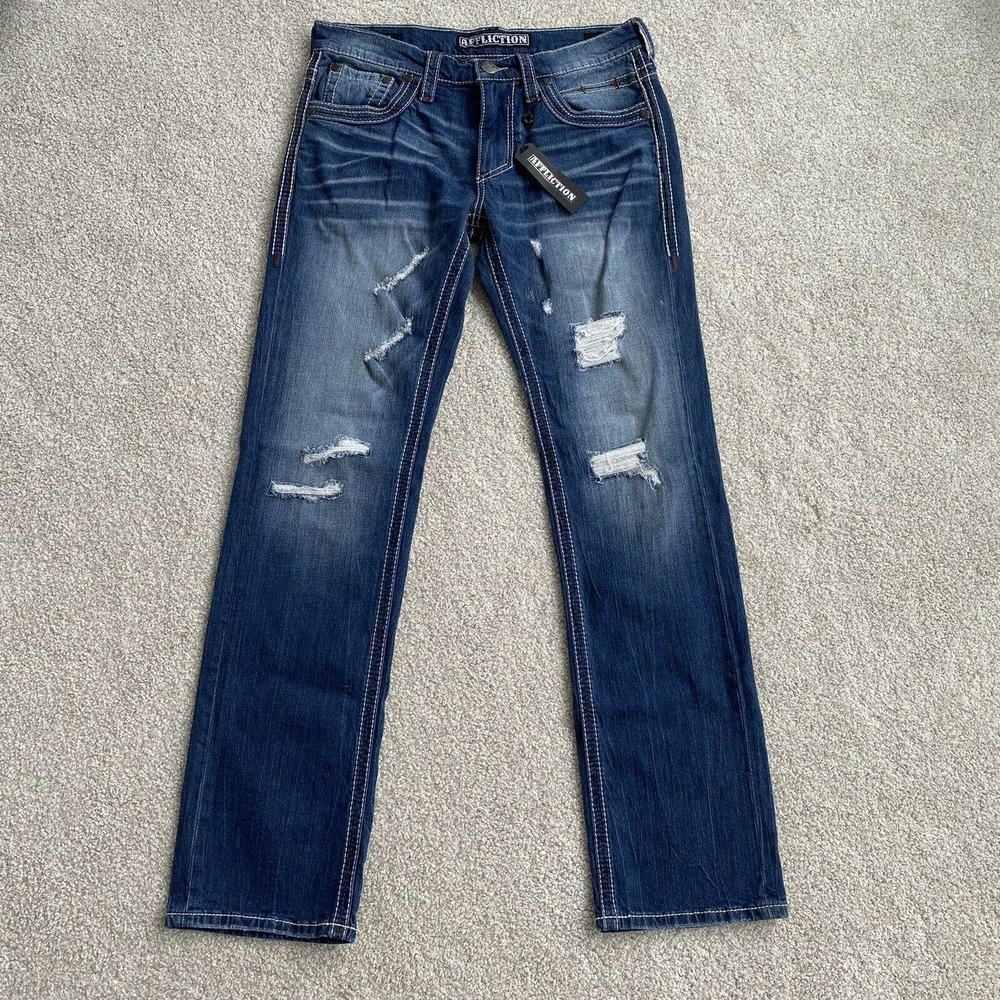 Affliction Mens Jeans 32 Ace Fleur Othello New MSRP $135 Distressed